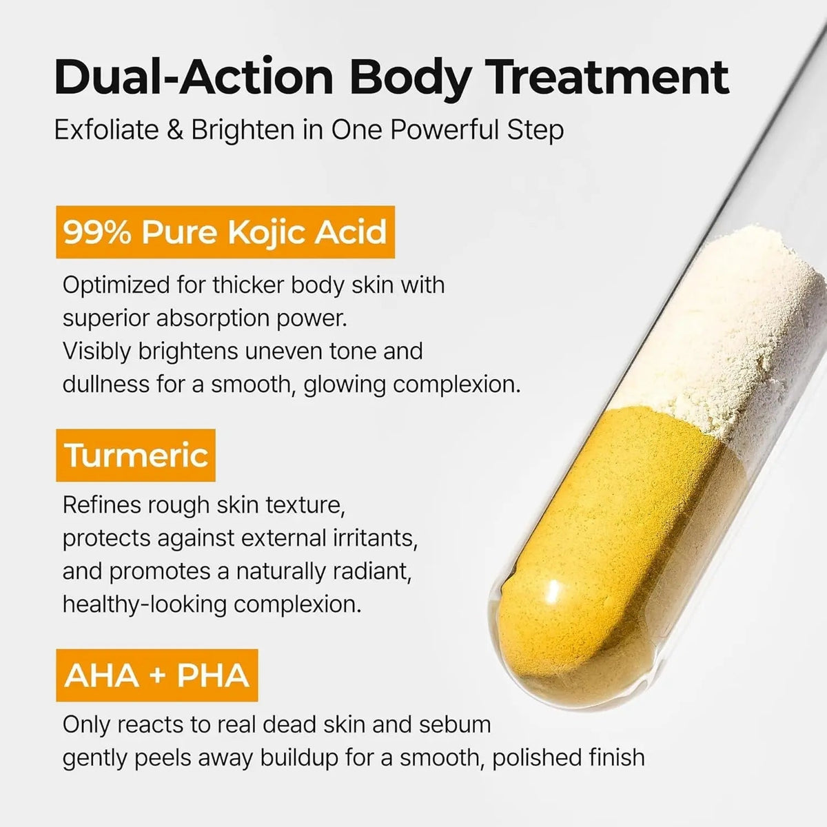 Dr.Melaxin Body & Face Peel Shot Duo Glow Rice Peeling Ampoule Kojic Acid & Turmeric spray